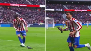 لقطة إنسانية لمدافع أتلتيكو مدريد ينقذ حمامة خلال مباراة في الدوري الإسباني